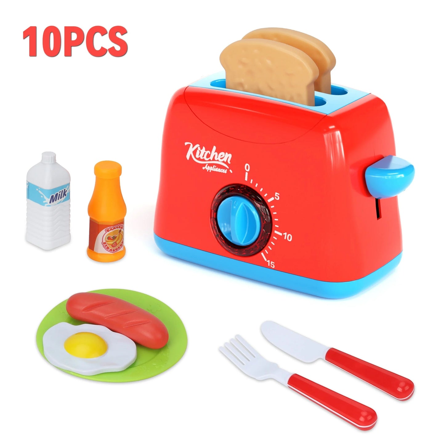 Kitchen Appliances Accessories Playhouse Toys: Juicer, Blender, Toaster - Pretend to Play Interactive Learning Games with Sound