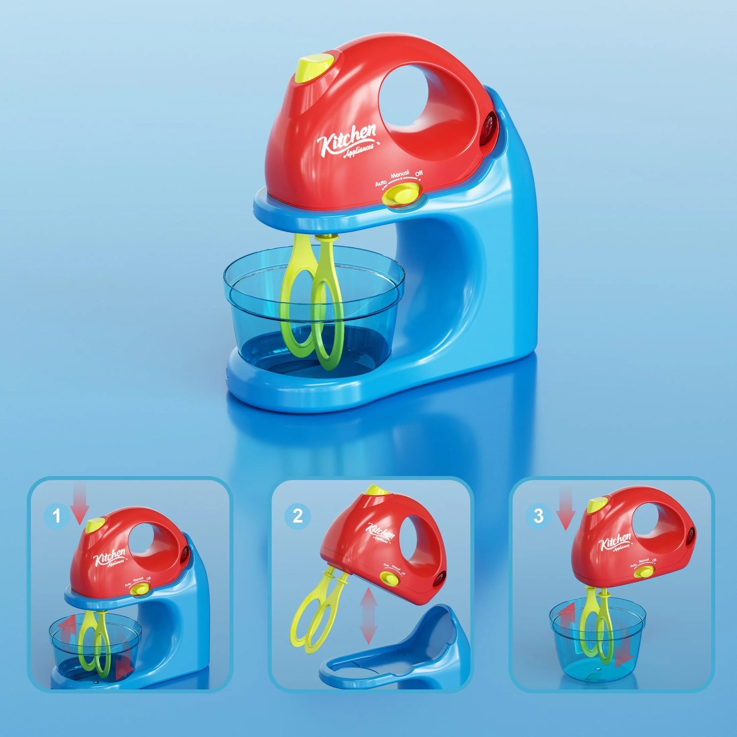 Kitchen Appliances Accessories Playhouse Toys: Juicer, Blender, Toaster - Pretend to Play Interactive Learning Games with Sound