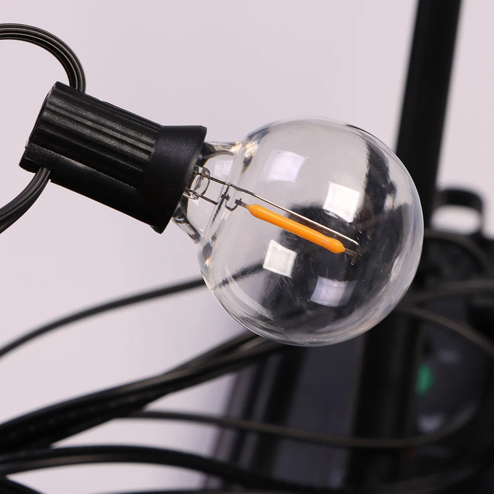 Solar String Lights Outdoor G40 Patio Lights with LED Shatterproof Bulbs,Weatherproof Hanging Lights Garden